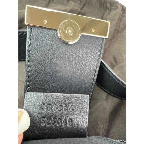 Gucci Guccissima Leather New Ladies Web Large Black Hobo Bag - Picture 9 of 12